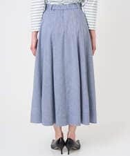 F6HGD08290 MICHEL KLEIN(小さいサイズ)(メゾン ドゥ サンク) [小さいサイズ]デニムライクシャンブレー Aラインスカート ネイビー