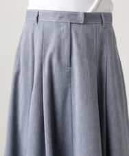 F6HGD08290 MICHEL KLEIN(小さいサイズ)(メゾン ドゥ サンク) [小さいサイズ]デニムライクシャンブレー Aラインスカート ネイビー