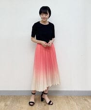 F6HGP07250 MICHEL KLEIN(小さいサイズ)(メゾン ドゥ サンク) [小さいサイズ]グラデーションプリーツスカート ライトブルー(50)