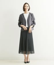 F6HGP37190 MICHEL KLEIN(小さいサイズ)(メゾン ドゥ サンク) [小さいサイズ/新色追加]シルキーシフォンプリーツスカート ピンク(01)