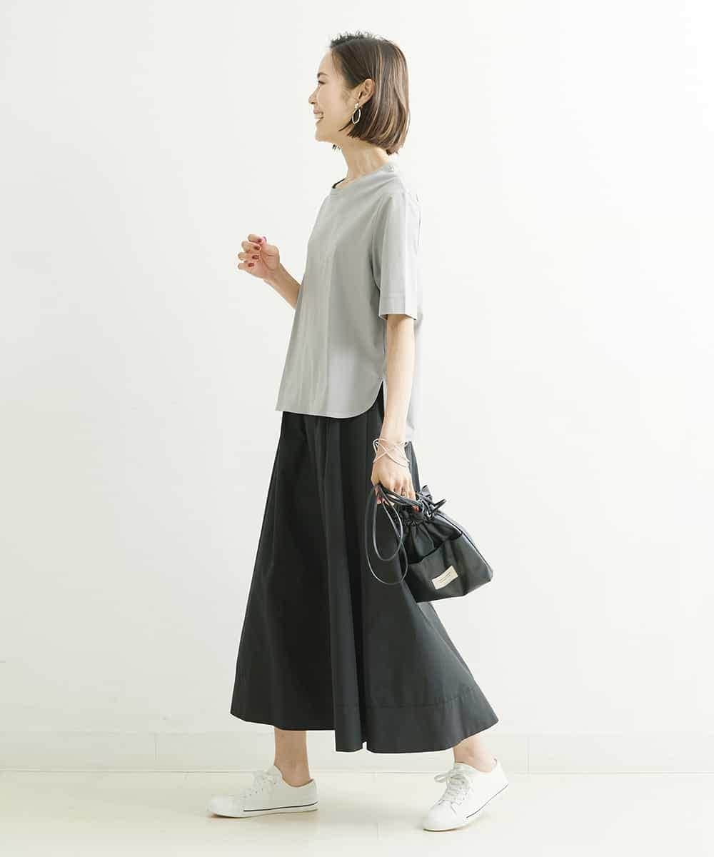 F6HGP64230 MICHEL KLEIN(小さいサイズ)(メゾン ドゥ サンク) [小さいサイズ]タックデザインスカート ベージュ(81)