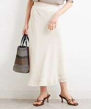 F6HGS41300 MICHEL KLEIN(小さいサイズ)(メゾン ドゥ サンク) [小さいサイズ]フリンジマーメイドスカート アイボリー(80)