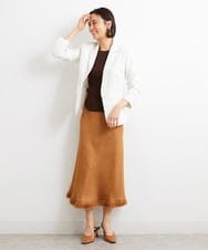 F6HGS41300 MICHEL KLEIN(小さいサイズ)(メゾン ドゥ サンク) [小さいサイズ]フリンジマーメイドスカート アイボリー(80)