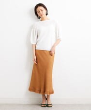 F6HGS41300 MICHEL KLEIN(小さいサイズ)(メゾン ドゥ サンク) [小さいサイズ]フリンジマーメイドスカート アイボリー(80)