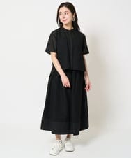 F6HHA18270 MICHEL KLEIN(小さいサイズ)(メゾン ドゥ サンク) [小さいサイズ]エンブロイダリーレーススカート(セットアップ対応) ホワイト