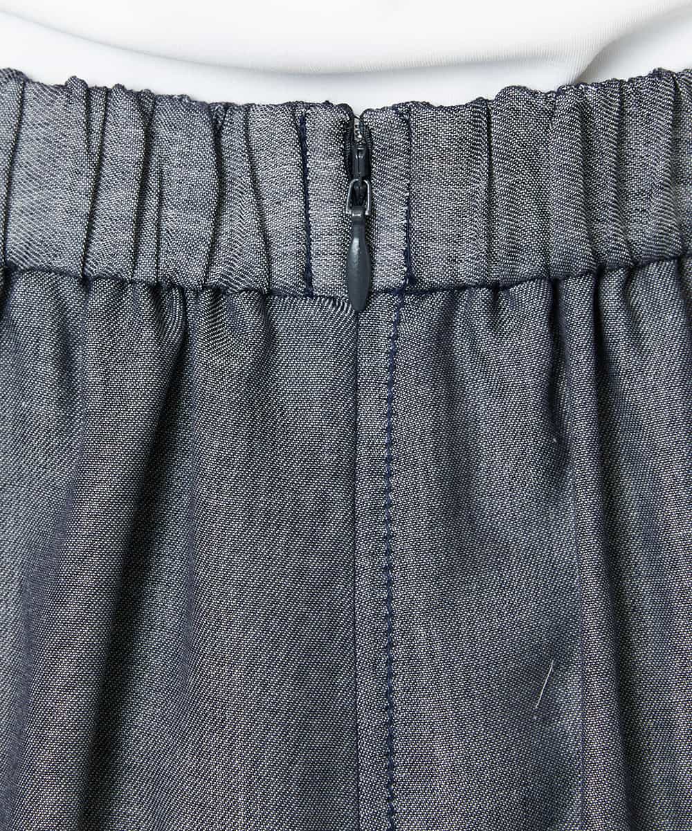 F6HHD05330 MICHEL KLEIN(小さいサイズ)(メゾン ドゥ サンク) [小さいサイズ][セットアップ対応]デニムライク フレアスカート ネイビー