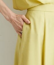 F6HHS49210 MICHEL KLEIN(小さいサイズ)(メゾン ドゥ サンク) [小さいサイズ]ナイロンソフトローンフレアスカート カーキ(36)
