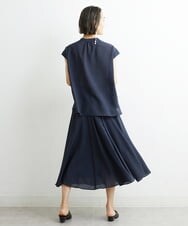 F6HHS49210 MICHEL KLEIN(小さいサイズ)(メゾン ドゥ サンク) [小さいサイズ]ナイロンソフトローンフレアスカート カーキ(36)