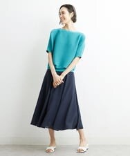 F6HHS49210 MICHEL KLEIN(小さいサイズ)(メゾン ドゥ サンク) [小さいサイズ]ナイロンソフトローンフレアスカート カーキ(36)