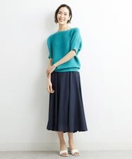 F6HHS49210 MICHEL KLEIN(小さいサイズ)(メゾン ドゥ サンク) [小さいサイズ]ナイロンソフトローンフレアスカート カーキ(36)