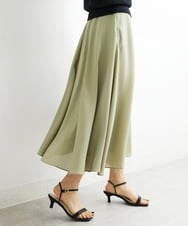 F6HHS49210 MICHEL KLEIN(小さいサイズ)(メゾン ドゥ サンク) [小さいサイズ]ナイロンソフトローンフレアスカート カーキ(36)