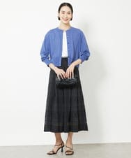 F6HHV51230 MICHEL KLEIN(小さいサイズ)(メゾン ドゥ サンク) [小さいサイズ]チェックジャカードレーススカート(セットアップ対応) アイボリー(90)