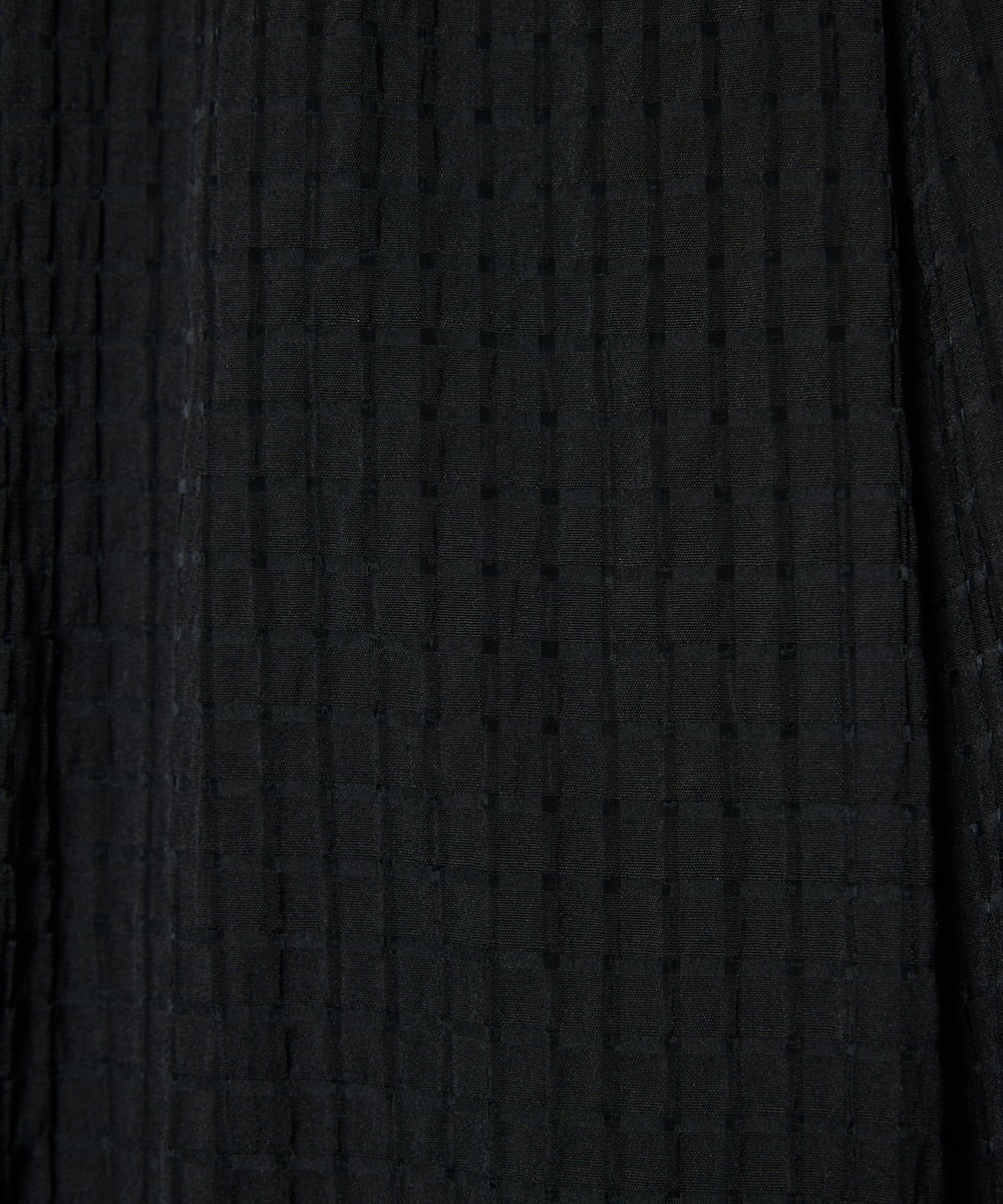 F6HJA05250 MICHEL KLEIN(小さいサイズ)(メゾン ドゥ サンク) ［小さいサイズ］トリオシアーチェックフレアスカート(セットアップ対応) ブラック