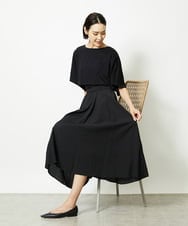 F6HJA05250 MICHEL KLEIN(小さいサイズ)(メゾン ドゥ サンク) ［小さいサイズ］トリオシアーチェックフレアスカート(セットアップ対応) ブラック