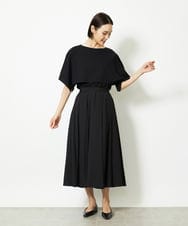 F6HJA05250 MICHEL KLEIN(小さいサイズ)(メゾン ドゥ サンク) ［小さいサイズ］トリオシアーチェックフレアスカート(セットアップ対応) ブラック