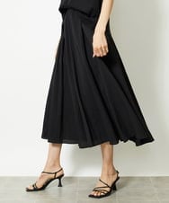 F6HJA05250 MICHEL KLEIN(小さいサイズ)(メゾン ドゥ サンク) ［小さいサイズ］トリオシアーチェックフレアスカート(セットアップ対応) ブラック
