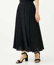 F6HJA05250 MICHEL KLEIN(小さいサイズ)(メゾン ドゥ サンク) ［小さいサイズ］トリオシアーチェックフレアスカート(セットアップ対応) ブラック