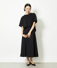 F6HJA05250 MICHEL KLEIN(小さいサイズ)(メゾン ドゥ サンク) ［小さいサイズ］トリオシアーチェックフレアスカート(セットアップ対応) ブラック