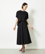 F6HJA05250 MICHEL KLEIN(小さいサイズ)(メゾン ドゥ サンク) ［小さいサイズ］トリオシアーチェックフレアスカート(セットアップ対応) ブラック