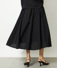 F6HJA05250 MICHEL KLEIN(小さいサイズ)(メゾン ドゥ サンク) ［小さいサイズ］トリオシアーチェックフレアスカート(セットアップ対応) ブラック