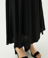 F6HJA05250 MICHEL KLEIN(小さいサイズ)(メゾン ドゥ サンク) ［小さいサイズ］トリオシアーチェックフレアスカート(セットアップ対応) ブラック