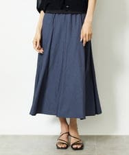 F6HJA08230 MICHEL KLEIN(小さいサイズ)(メゾン ドゥ サンク) ［小さいサイズ］シャンブレーデニムフレアスカート ネイビー