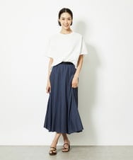 F6HJA08230 MICHEL KLEIN(小さいサイズ)(メゾン ドゥ サンク) ［小さいサイズ］シャンブレーデニムフレアスカート ネイビー