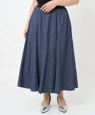 F6HJA08230 MICHEL KLEIN(小さいサイズ)(メゾン ドゥ サンク) ［小さいサイズ］シャンブレーデニムフレアスカート ネイビー