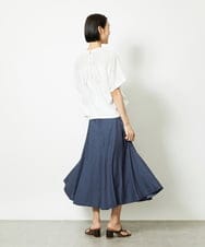 F6HJA08230 MICHEL KLEIN(小さいサイズ)(メゾン ドゥ サンク) ［小さいサイズ］シャンブレーデニムフレアスカート ネイビー