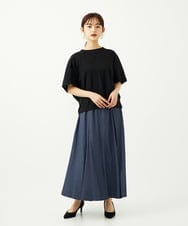 F6HJA08230 MICHEL KLEIN(小さいサイズ)(メゾン ドゥ サンク) ［小さいサイズ］シャンブレーデニムフレアスカート ネイビー