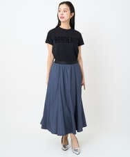 F6HJA08230 MICHEL KLEIN(小さいサイズ)(メゾン ドゥ サンク) ［小さいサイズ］シャンブレーデニムフレアスカート ネイビー