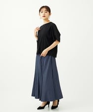 F6HJA08230 MICHEL KLEIN(小さいサイズ)(メゾン ドゥ サンク) ［小さいサイズ］シャンブレーデニムフレアスカート ネイビー