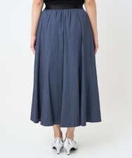 F6HJA08230 MICHEL KLEIN(小さいサイズ)(メゾン ドゥ サンク) ［小さいサイズ］シャンブレーデニムフレアスカート ネイビー