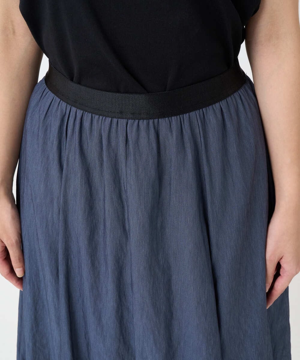 F6HJA08230 MICHEL KLEIN(小さいサイズ)(メゾン ドゥ サンク) ［小さいサイズ］シャンブレーデニムフレアスカート ネイビー