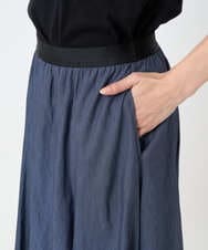 F6HJA08230 MICHEL KLEIN(小さいサイズ)(メゾン ドゥ サンク) ［小さいサイズ］シャンブレーデニムフレアスカート ネイビー