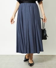 F6HJA08230 MICHEL KLEIN(小さいサイズ)(メゾン ドゥ サンク) ［小さいサイズ］シャンブレーデニムフレアスカート ネイビー