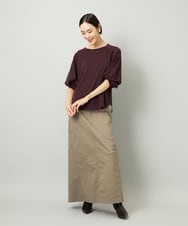 F6HJA30200 MICHEL KLEIN(小さいサイズ)(メゾン ドゥ サンク) [小さいサイズ][セットアップ対応]チノAラインスカート カーキ