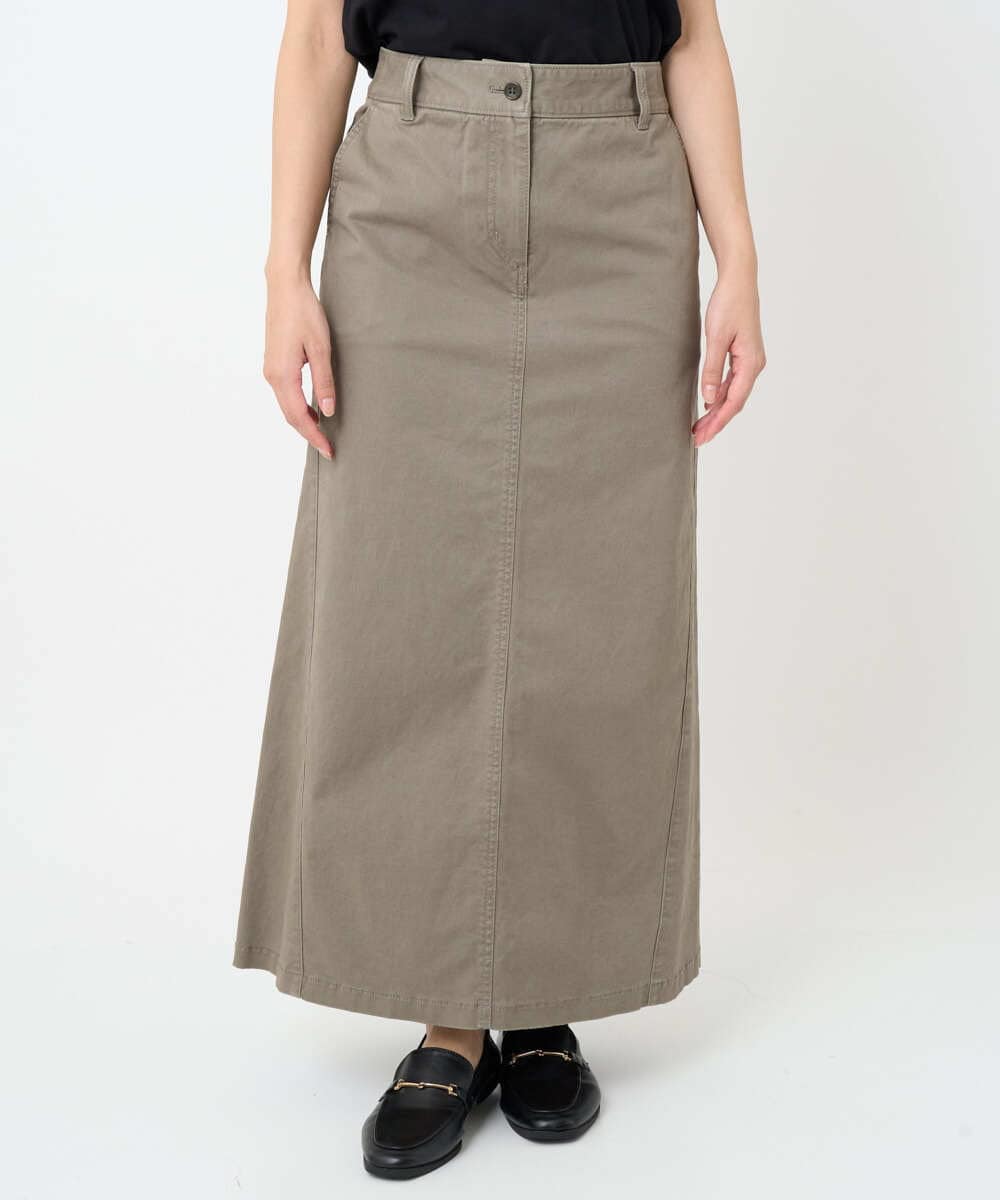 F6HJA30200 MICHEL KLEIN(小さいサイズ)(メゾン ドゥ サンク) [小さいサイズ][セットアップ対応]チノAラインスカート カーキ
