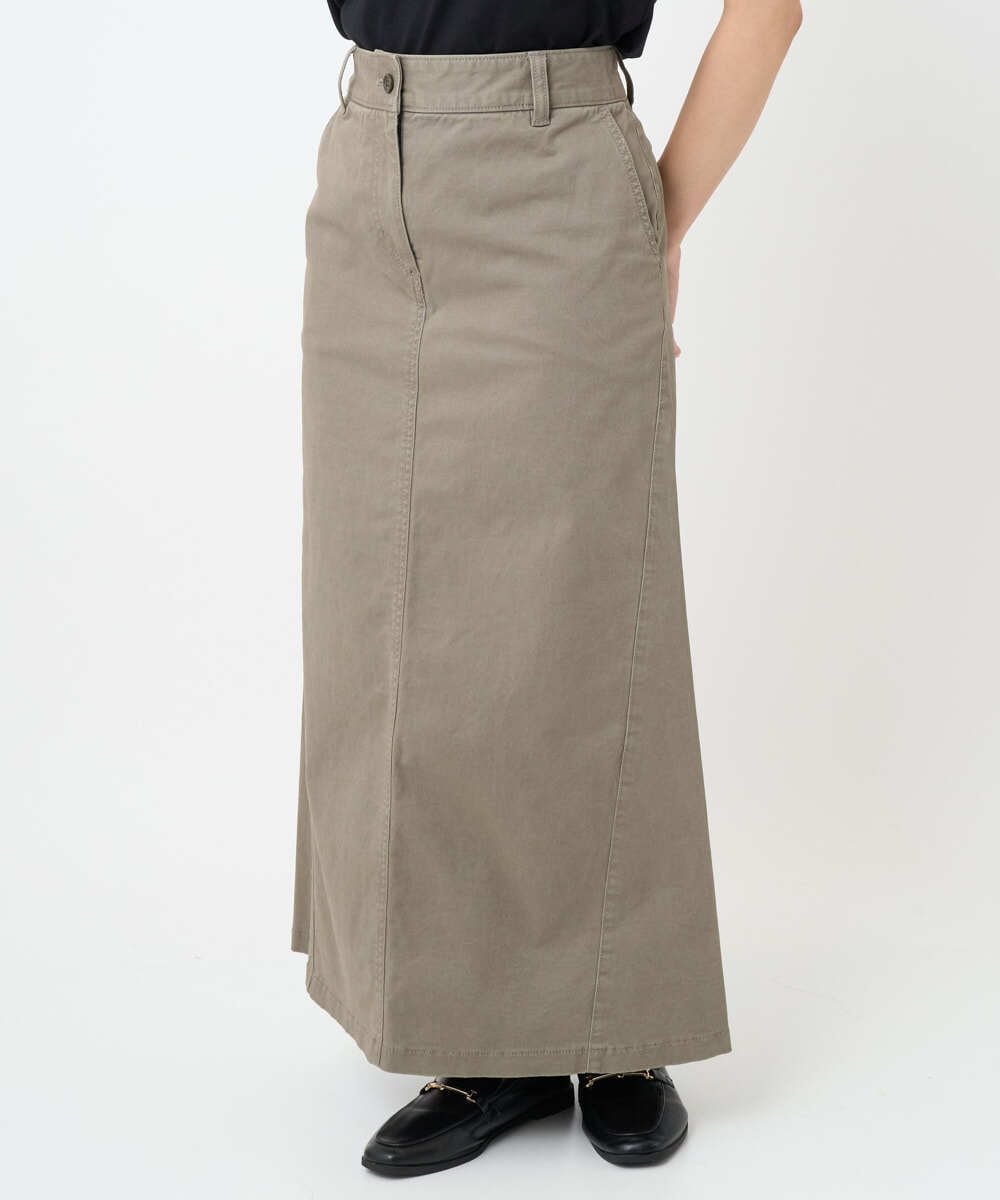 F6HJA30200 MICHEL KLEIN(小さいサイズ)(メゾン ドゥ サンク) [小さいサイズ][セットアップ対応]チノAラインスカート カーキ