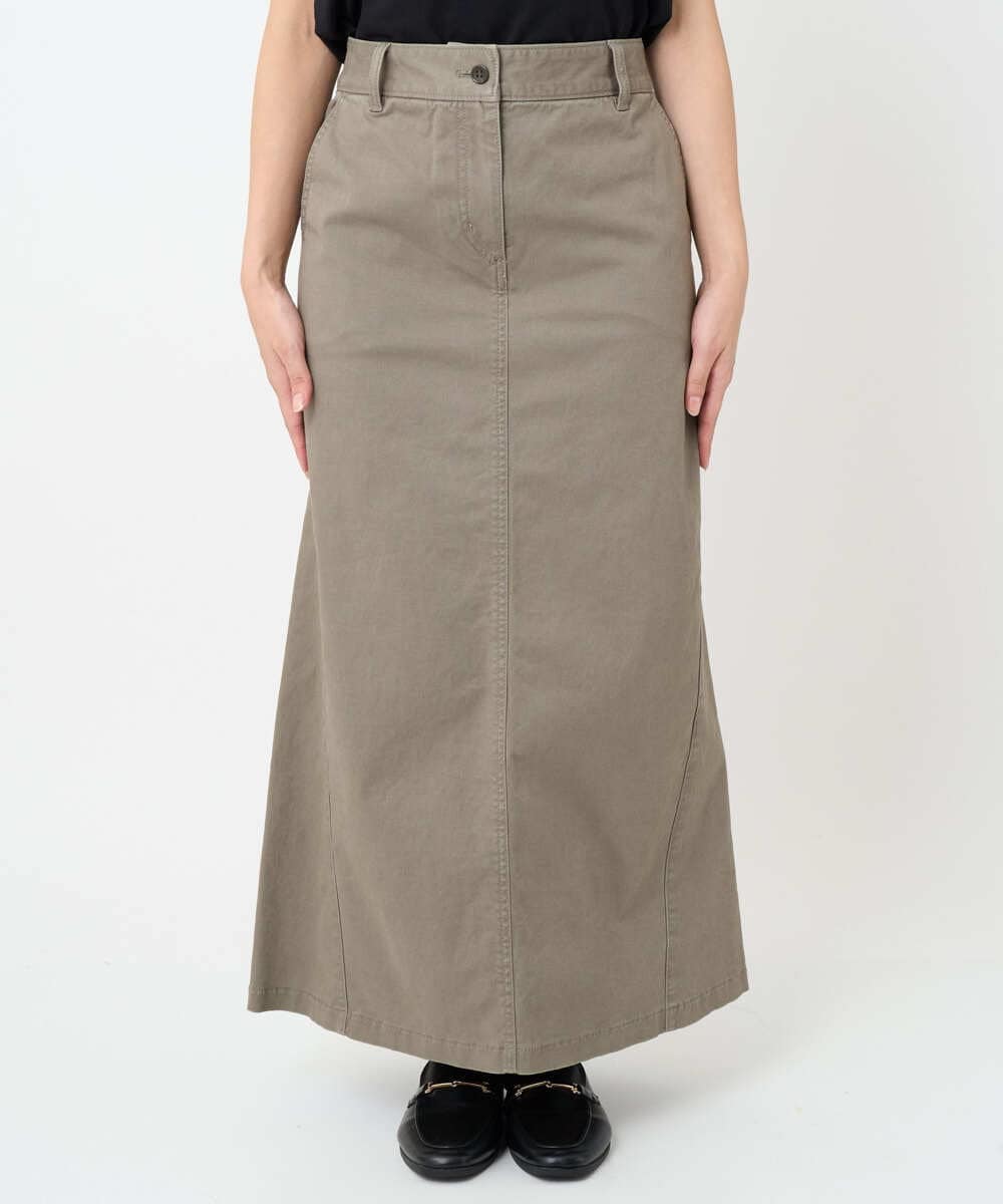 F6HJA30200 MICHEL KLEIN(小さいサイズ)(メゾン ドゥ サンク) [小さいサイズ][セットアップ対応]チノAラインスカート カーキ