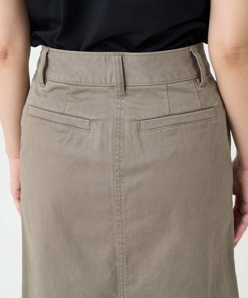 F6HJA30200 MICHEL KLEIN(小さいサイズ)(メゾン ドゥ サンク) [小さいサイズ][セットアップ対応]チノAラインスカート カーキ