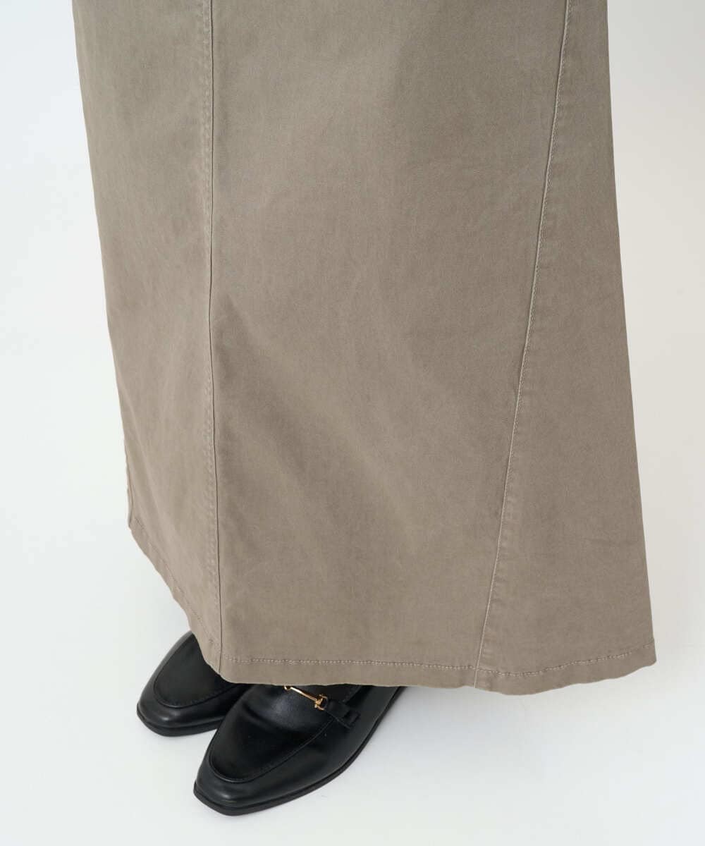 F6HJA30200 MICHEL KLEIN(小さいサイズ)(メゾン ドゥ サンク) [小さいサイズ][セットアップ対応]チノAラインスカート カーキ