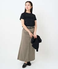 F6HJA30200 MICHEL KLEIN(小さいサイズ)(メゾン ドゥ サンク) [小さいサイズ][セットアップ対応]チノAラインスカート カーキ