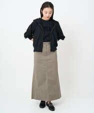 F6HJA30200 MICHEL KLEIN(小さいサイズ)(メゾン ドゥ サンク) [小さいサイズ][セットアップ対応]チノAラインスカート カーキ