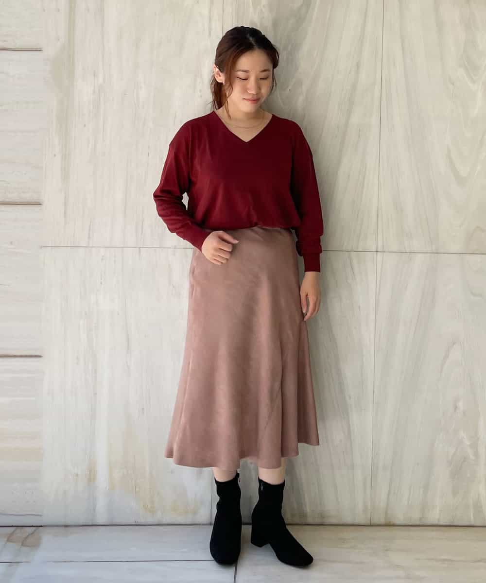 F6HJM14200 MICHEL KLEIN(小さいサイズ)(メゾン ドゥ サンク) 【洗える】マロンサテンイレギュラーヘムスカート(小さいサイズ) ベージュ(83)