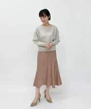 F6HJM14200 MICHEL KLEIN(小さいサイズ)(メゾン ドゥ サンク) 【洗える】マロンサテンイレギュラーヘムスカート(小さいサイズ) ベージュ(83)