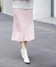 F6HJM14200 MICHEL KLEIN(小さいサイズ)(メゾン ドゥ サンク) 【洗える】マロンサテンイレギュラーヘムスカート(小さいサイズ) ベージュ(83)