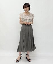 F6HJP02230 MICHEL KLEIN(小さいサイズ)(メゾン ドゥ サンク) [小さいサイズ]ウエストタックサテンスカート ライトグレー(91)