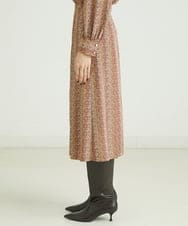 F6HJP15270 MICHEL KLEIN(小さいサイズ)(メゾン ドゥ サンク) [小さいサイズ]ストライプチェーンプリーツスカート（オリジナルプリント・セットアップ対応） ブラウン(87)