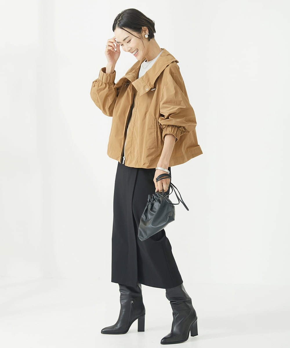 F6JAA01360 MICHEL KLEIN(小さいサイズ)(メゾン ドゥ サンク) [小さいサイズ]オーバーサイズブルゾン(季節の変わりめに) ベージュ
